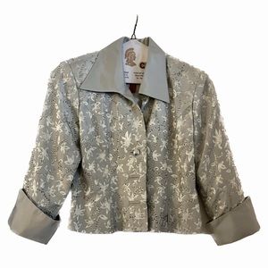 JS Collections stunning beaded silver blazer & beautiful skirt